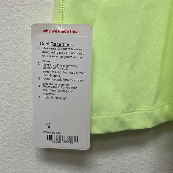 Lululemon tank top raceback size 4 - Picture 3 of 4